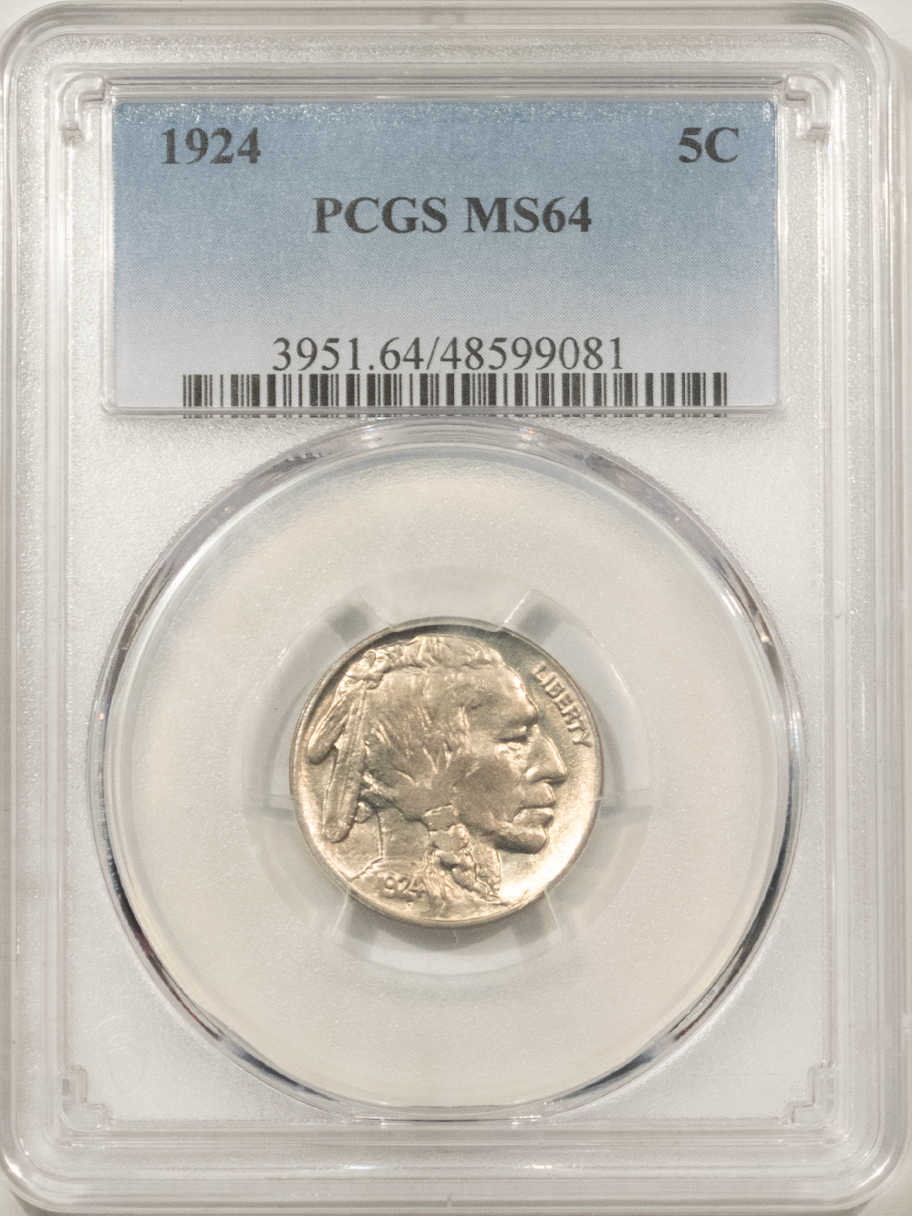 Buffalo Nickels 1924 BUFFALO NICKEL – PCGS MS-64, LUSTROUS! Buffalo Nickels 1924 BUFFALO NICKEL – PCGS MS-64, LUSTROUS!