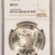 Dollars 1923 $1 PEACE DOLLAR – NGC MS-64, BLAST WHITE! Dollars 1923 $1 PEACE DOLLAR – NGC MS-64, BLAST WHITE!