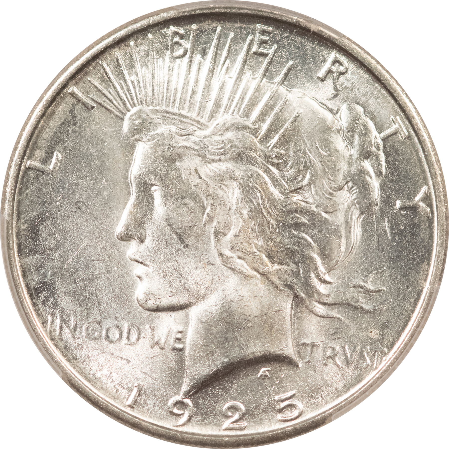 Dollars 1925-S $1 PEACE DOLLAR – PCGS MS-63, BLAST WHITE! Dollars 1925-S $1 PEACE DOLLAR – PCGS MS-63, BLAST WHITE!