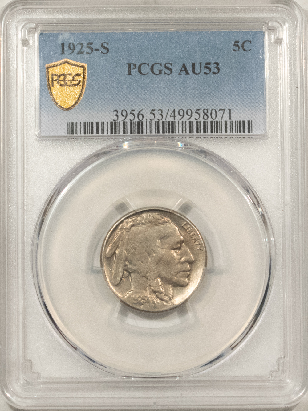 Buffalo Nickels 1925-S BUFFALO NICKEL – PCGS AU-53, TOUGH! Buffalo Nickels 1925-S BUFFALO NICKEL – PCGS AU-53, TOUGH!