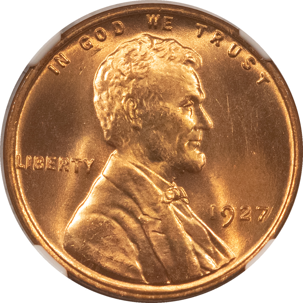 Lincoln Cents (Wheat) 1927 LINCOLN CENT – NGC MS-64 RD! BLAZING RED! Lincoln Cents (Wheat) 1927 LINCOLN CENT – NGC MS-64 RD! BLAZING RED!