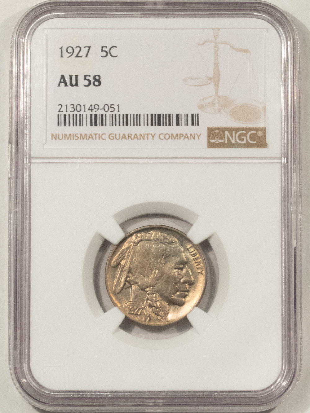 Buffalo Nickels 1927 BUFFALO NICKEL – NGC AU-58, LOOKS UNC! PREMIUM QUALITY! Buffalo Nickels 1927 BUFFALO NICKEL – NGC AU-58, LOOKS UNC! PREMIUM QUALITY!