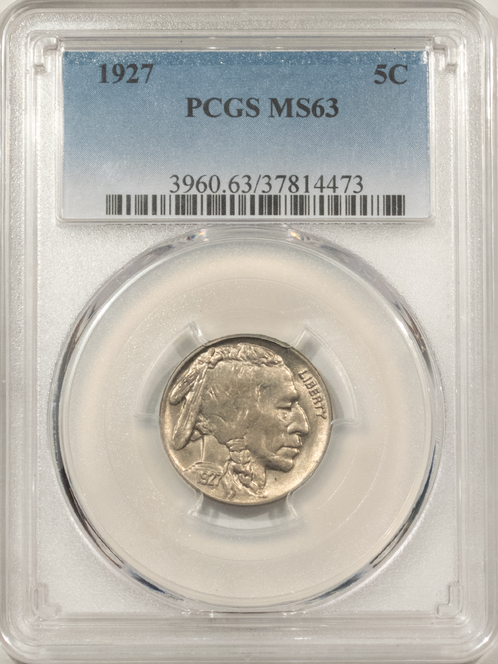 Buffalo Nickels 1927 BUFFALO NICKEL – PCGS MS-63, FRESH & CHOICE! Buffalo Nickels 1927 BUFFALO NICKEL – PCGS MS-63, FRESH & CHOICE!