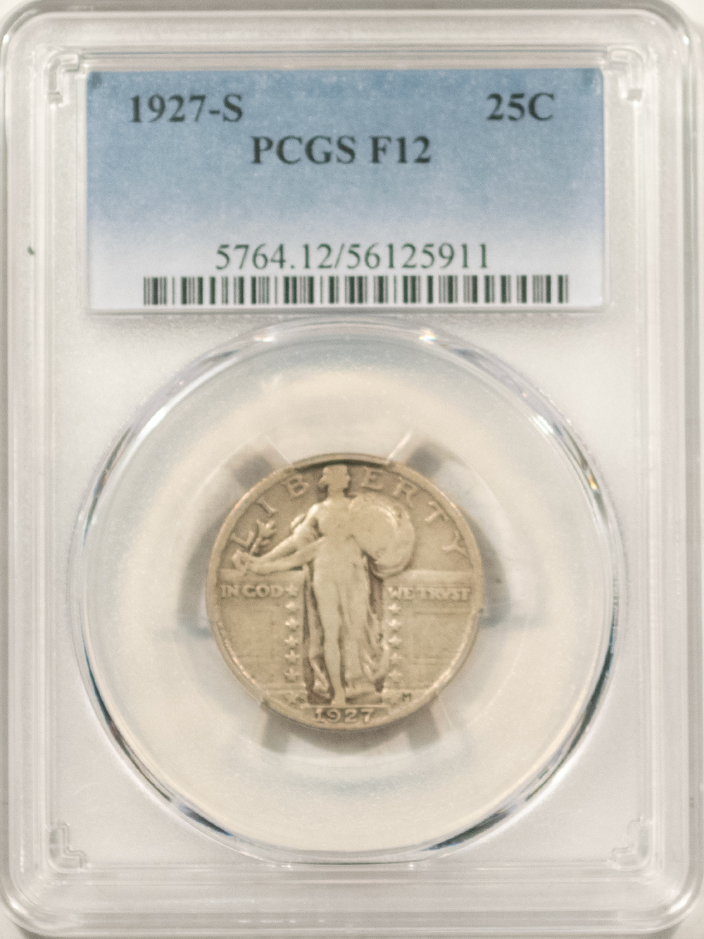 New Certified Coins 1927-S STANDING LIBERTY QUARTER – PCGS F-12, KEY-DATE! New Certified Coins 1927-S STANDING LIBERTY QUARTER – PCGS F-12, KEY-DATE!