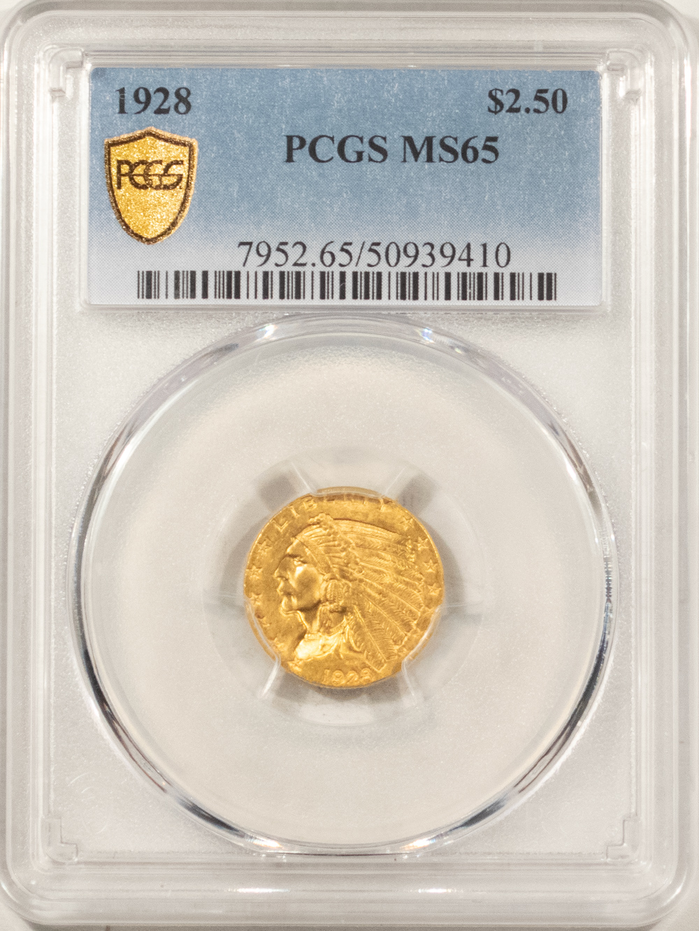 $2.50 1928 $2.50 INDIAN GOLD QUARTER EAGLE – PCGS MS-65, FLASHY GEM! $2.50 1928 $2.50 INDIAN GOLD QUARTER EAGLE – PCGS MS-65, FLASHY GEM!