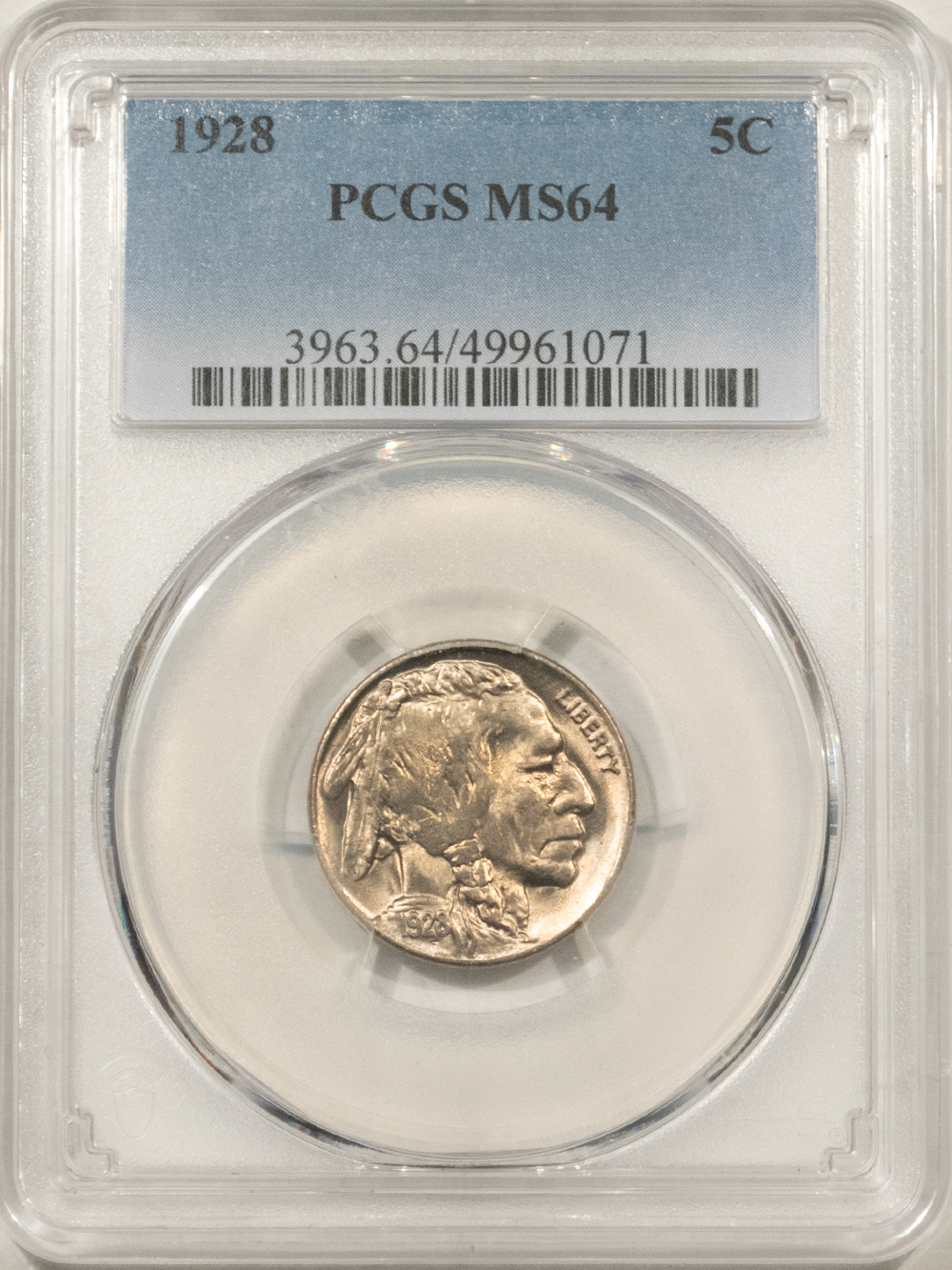 Buffalo Nickels 1928 BUFFALO NICKEL – PCGS MS-64, LUSTROUS! Buffalo Nickels 1928 BUFFALO NICKEL – PCGS MS-64, LUSTROUS!