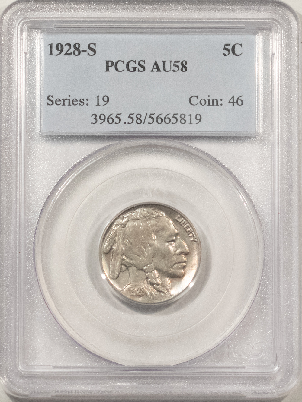Buffalo Nickels 1928-S BUFFALO NICKEL – PCGS AU-58, TOUGH! Buffalo Nickels 1928-S BUFFALO NICKEL – PCGS AU-58, TOUGH!