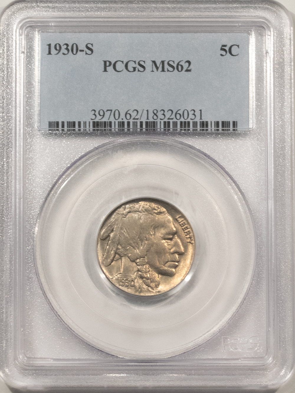 Buffalo Nickels 1930-S BUFFALO NICKEL – PCGS MS-62, LOOKS CHOICE! Buffalo Nickels 1930-S BUFFALO NICKEL – PCGS MS-62, LOOKS CHOICE!