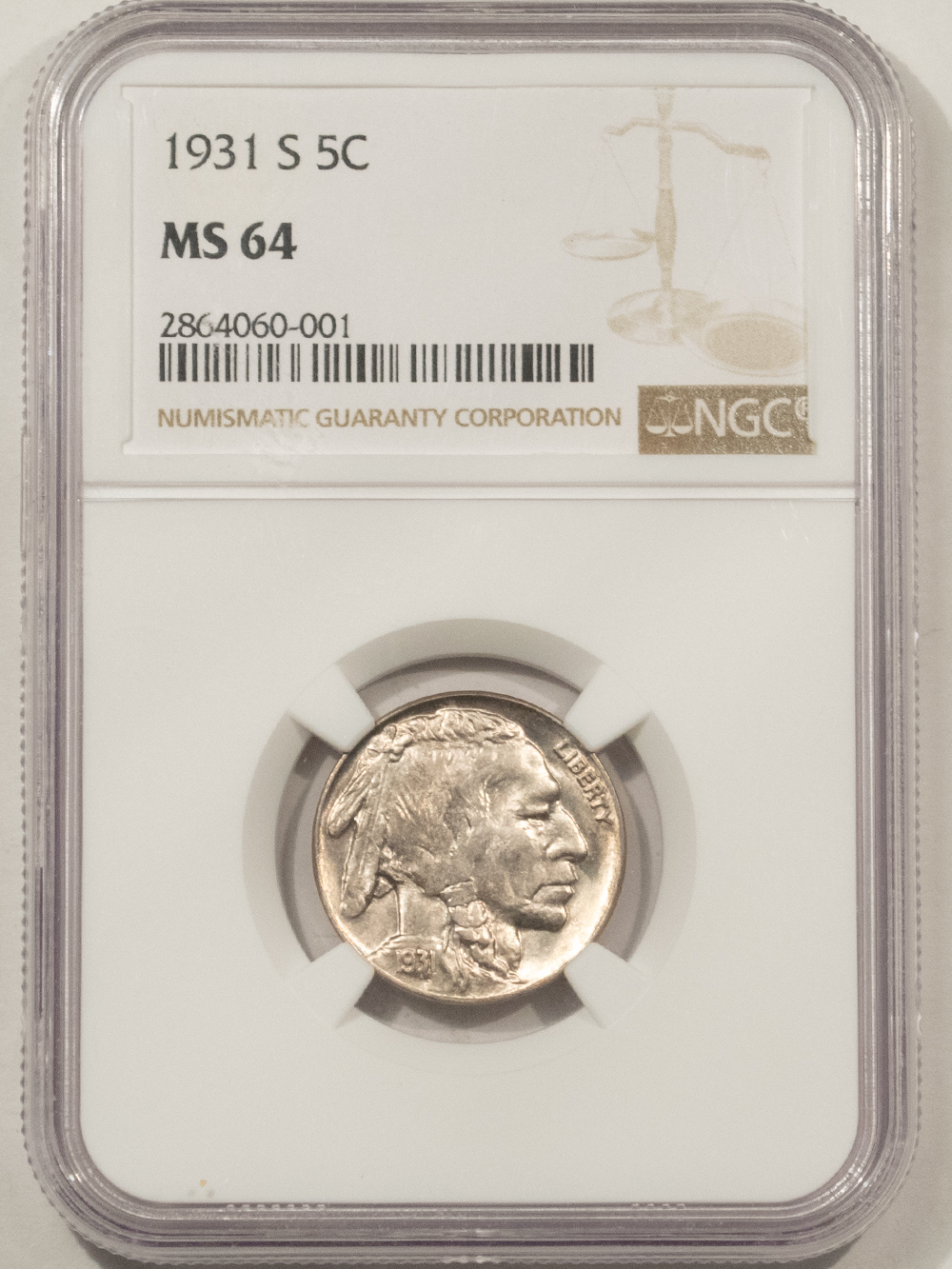 Buffalo Nickels 1931-S BUFFALO NICKEL – NGC MS-64, LUSTROUS! Buffalo Nickels 1931-S BUFFALO NICKEL – NGC MS-64, LUSTROUS!