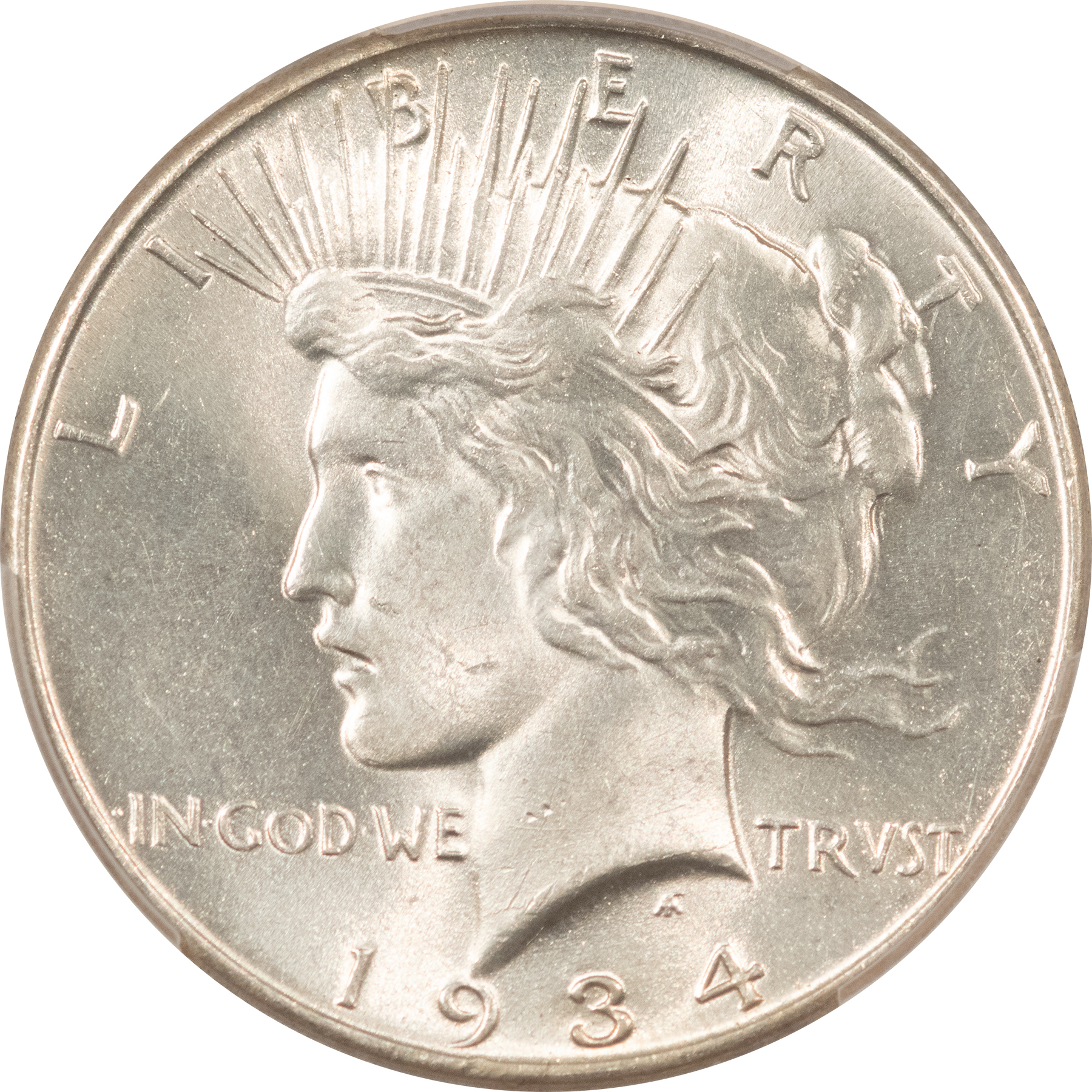 Dollars 1934 $1 PEACE DOLLAR – PCGS MS-63, BLAST WHITE! CHOICE! Dollars 1934 $1 PEACE DOLLAR – PCGS MS-63, BLAST WHITE! CHOICE!