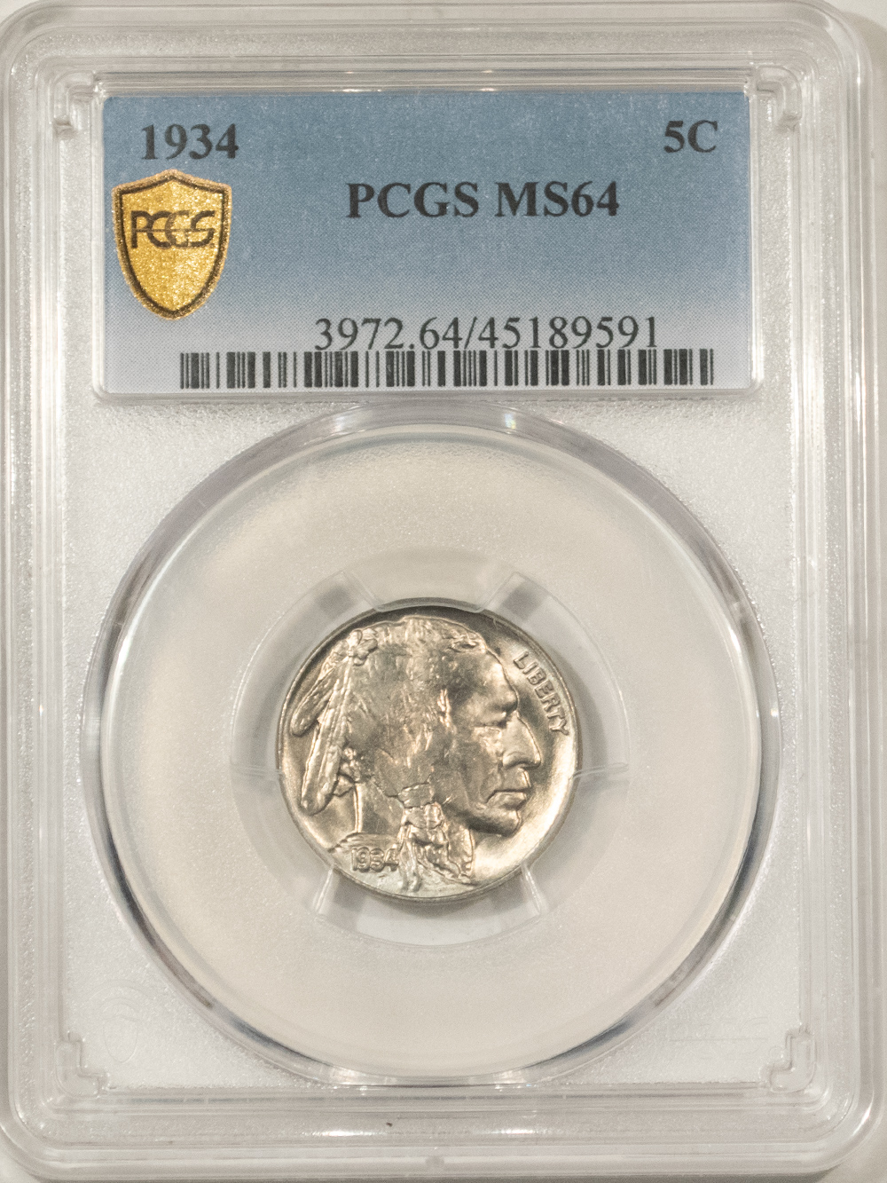 Buffalo Nickels 1934 BUFFALO NICKEL – PCGS MS-64, FLASHY! Buffalo Nickels 1934 BUFFALO NICKEL – PCGS MS-64, FLASHY!