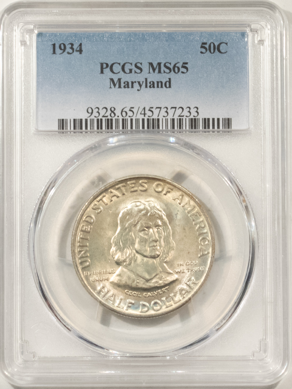 Early Commems 1934 MARYLAND COMMEMORATIVE HALF DOLLAR – PCGS MS-65, PRETTY & PREMIUM QUALITY! Early Commems 1934 MARYLAND COMMEMORATIVE HALF DOLLAR – PCGS MS-65, PRETTY & PREMIUM QUALITY!