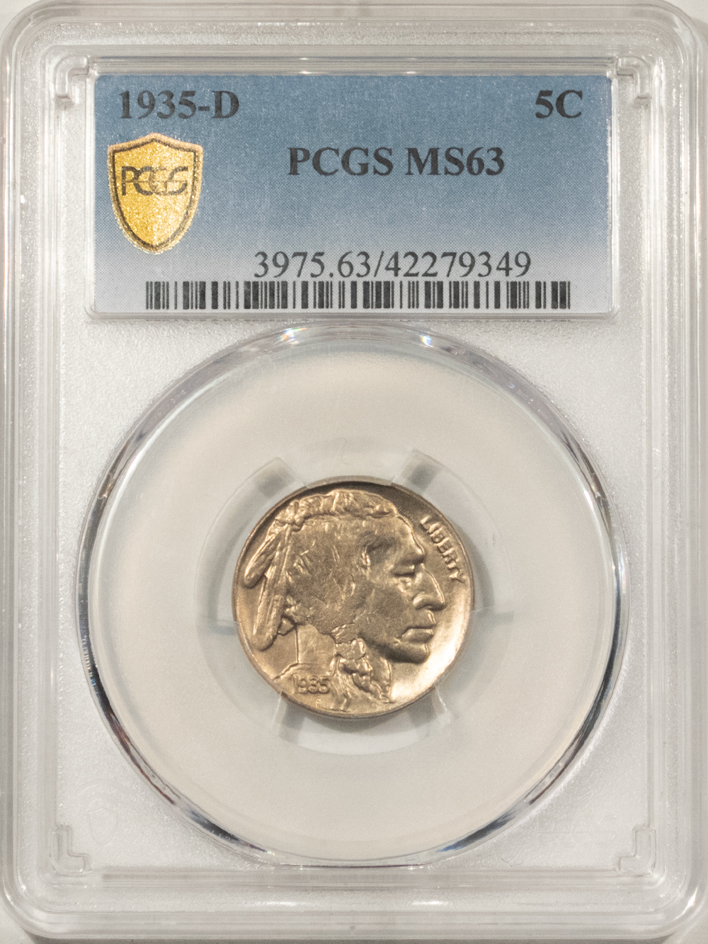 Buffalo Nickels 1935-D BUFFALO NICKEL – PCGS MS-63, CHOICE! Buffalo Nickels 1935-D BUFFALO NICKEL – PCGS MS-63, CHOICE!