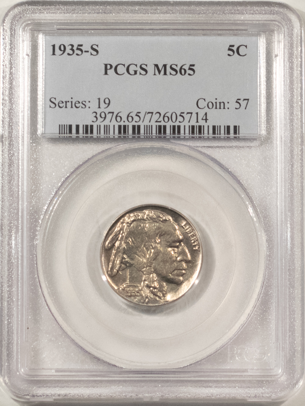 Buffalo Nickels 1935-S BUFFALO NICKEL – PCGS MS-65, LUSTROUS GEM! Buffalo Nickels 1935-S BUFFALO NICKEL – PCGS MS-65, LUSTROUS GEM!