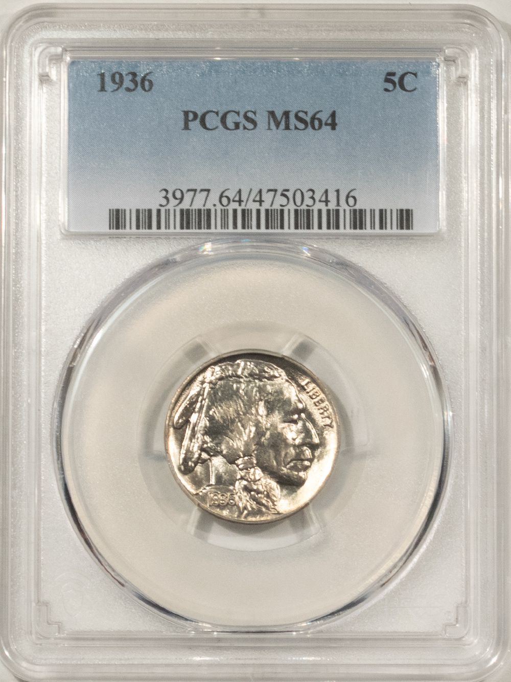 Buffalo Nickels 1936 BUFFALO NICKEL – PCGS MS-64, BLAZING LUSTER! Buffalo Nickels 1936 BUFFALO NICKEL – PCGS MS-64, BLAZING LUSTER!
