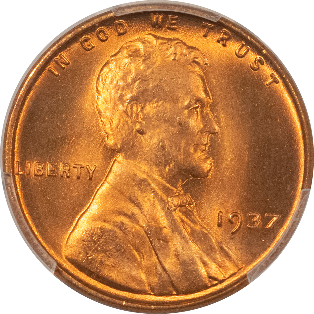Lincoln Cents (Wheat) 1937 LINCOLN CENT – PCGS MS-66 RD, RED AND PREMIUM QUALITY! Lincoln Cents (Wheat) 1937 LINCOLN CENT – PCGS MS-66 RD, RED AND PREMIUM QUALITY!