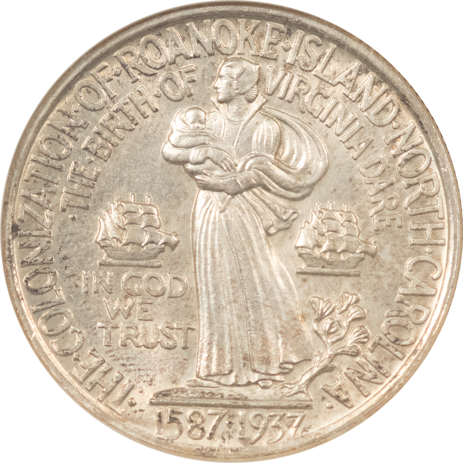Early Commems 1937 ROANOKE COMMEMORATIVE HALF DOLLAR – ANACS MS-65, OLD WHITE HOLDER! PQ! Early Commems 1937 ROANOKE COMMEMORATIVE HALF DOLLAR – ANACS MS-65, OLD WHITE HOLDER! PQ!