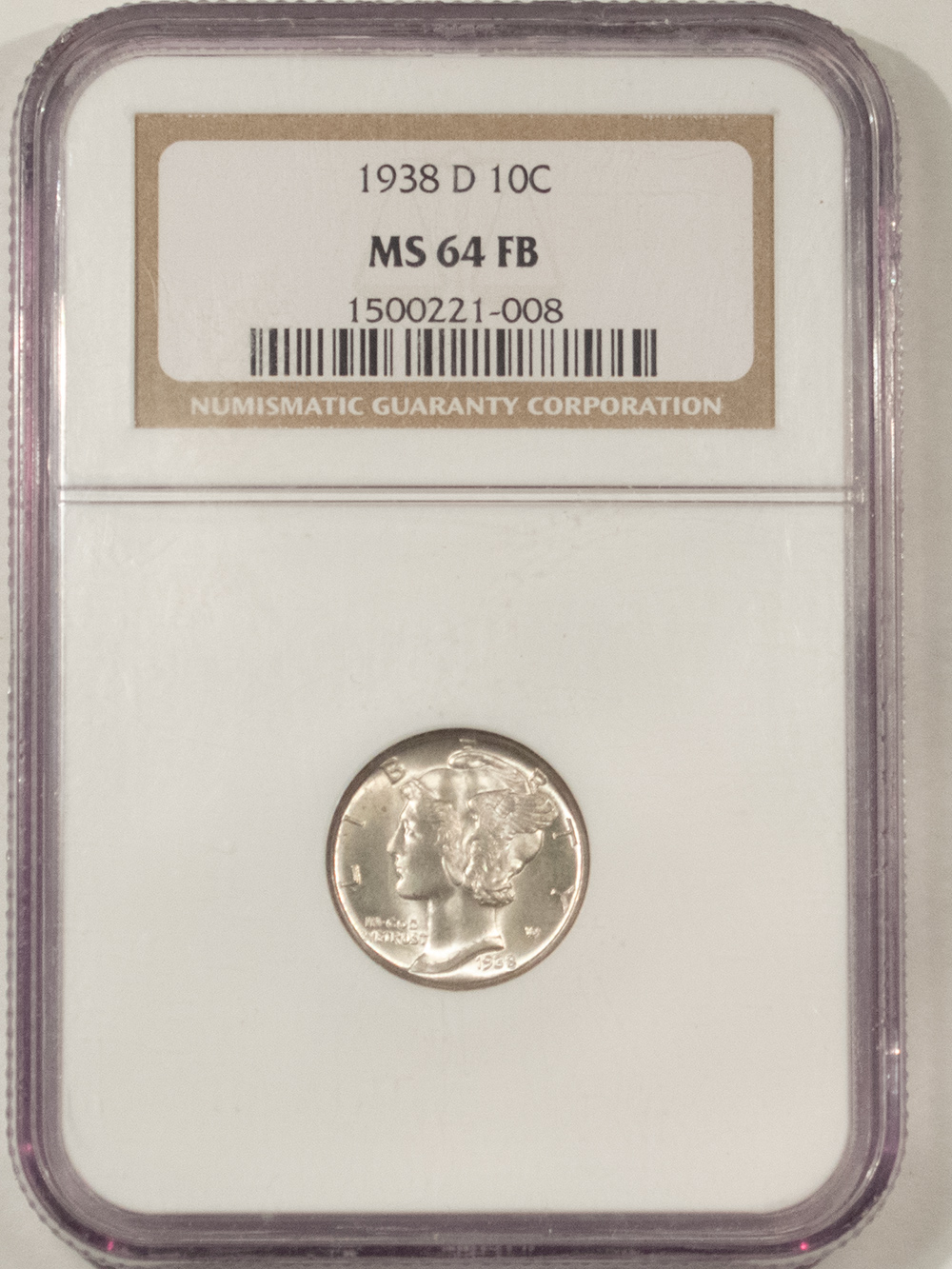 Dimes 1938-D MERCURY DIME – NGC MS-64 FB, FRESH & PREMIUM QUALITY! Dimes 1938-D MERCURY DIME – NGC MS-64 FB, FRESH & PREMIUM QUALITY!