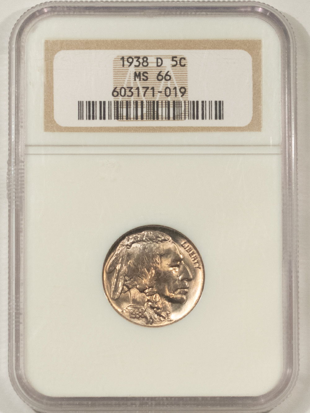 Buffalo Nickels 1938-D BUFFALO NICKEL – NGC MS-66, PRETTY! Buffalo Nickels 1938-D BUFFALO NICKEL – NGC MS-66, PRETTY!