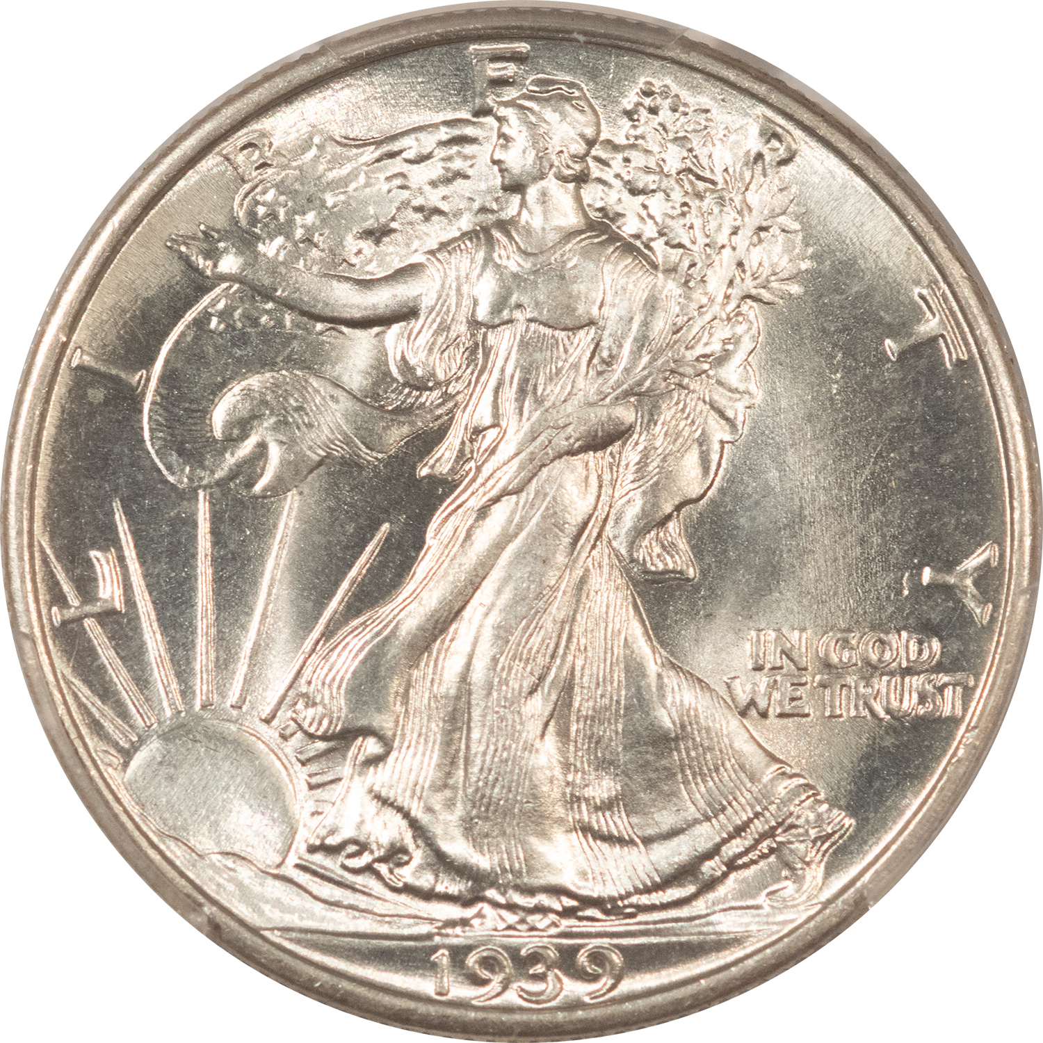 Half Dollars 1939 WALKING LIBERTY HALF DOLLAR – PCGS MS-64, BLAST WHITE! Half Dollars 1939 WALKING LIBERTY HALF DOLLAR – PCGS MS-64, BLAST WHITE!