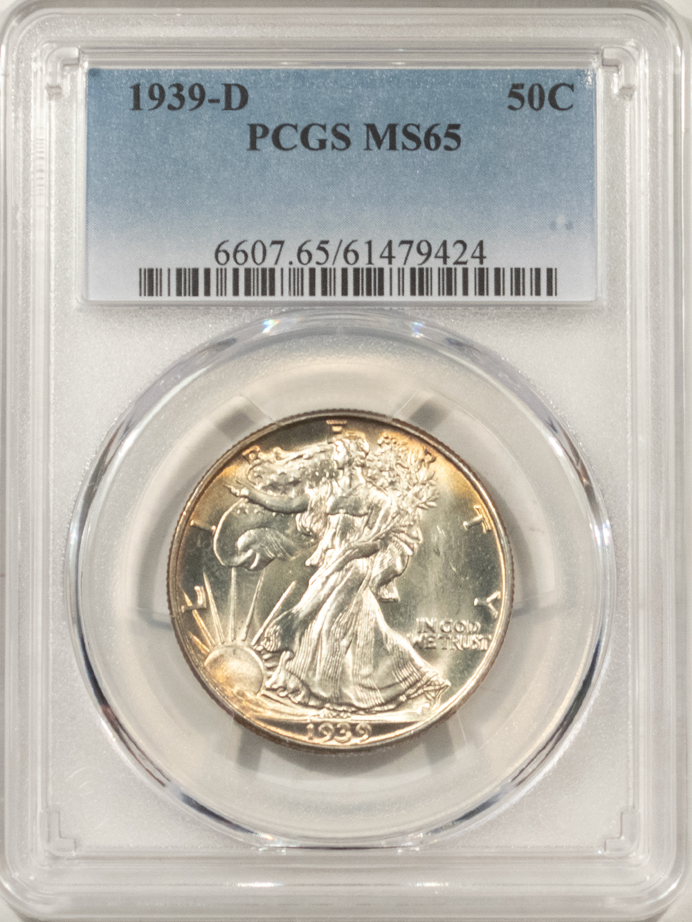 Half Dollars 1939-D WALKING LIBERTY HALF DOLLAR – PCGS MS-65, GORGEOUS GEM! Half Dollars 1939-D WALKING LIBERTY HALF DOLLAR – PCGS MS-65, GORGEOUS GEM!