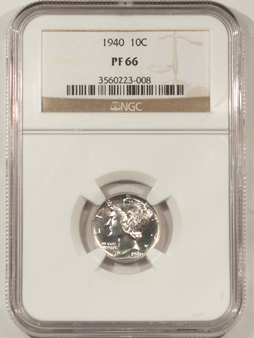 Dimes 1940 PROOF MERCURY DIME – NGC PF-66, FRESH WHITE WITH POP! Dimes 1940 PROOF MERCURY DIME – NGC PF-66, FRESH WHITE WITH POP!