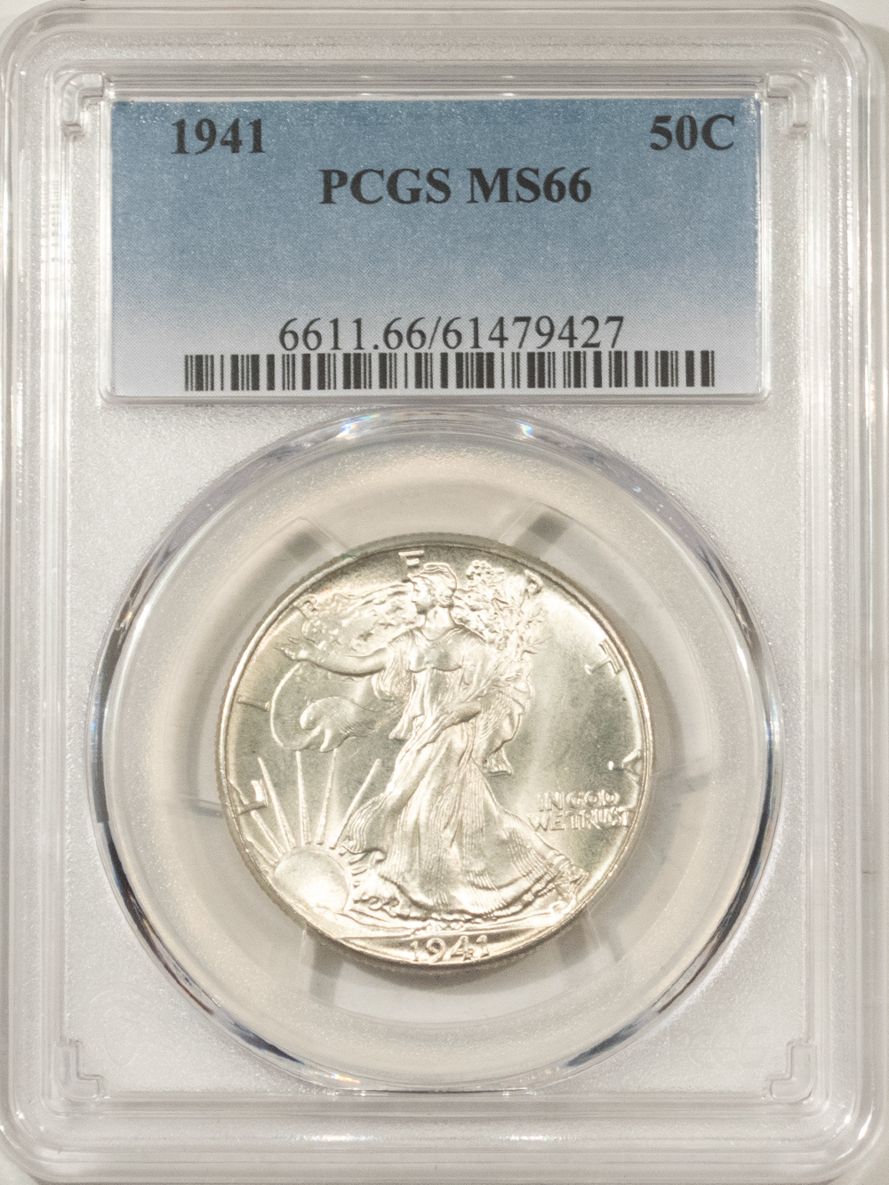 Half Dollars 1941 WALKING LIBERTY HALF DOLLAR – PCGS MS-66, FRESH PREMIUM QUALITY! Half Dollars 1941 WALKING LIBERTY HALF DOLLAR – PCGS MS-66, FRESH PREMIUM QUALITY!