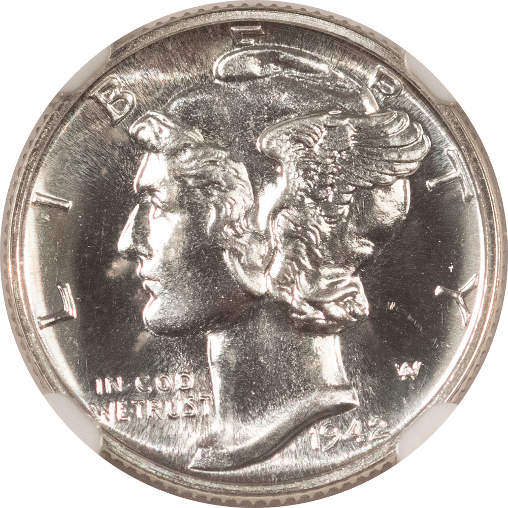 Dimes 1942 PROOF MERCURY DIME – NGC PF-65, BLAST WHITE GEM! Dimes 1942 PROOF MERCURY DIME – NGC PF-65, BLAST WHITE GEM!