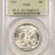 Half Dollars 1942-D WALKING LIBERTY HALF DOLLAR – PCGS MS-66, PRETTY! Half Dollars 1942-D WALKING LIBERTY HALF DOLLAR – PCGS MS-66, PRETTY!