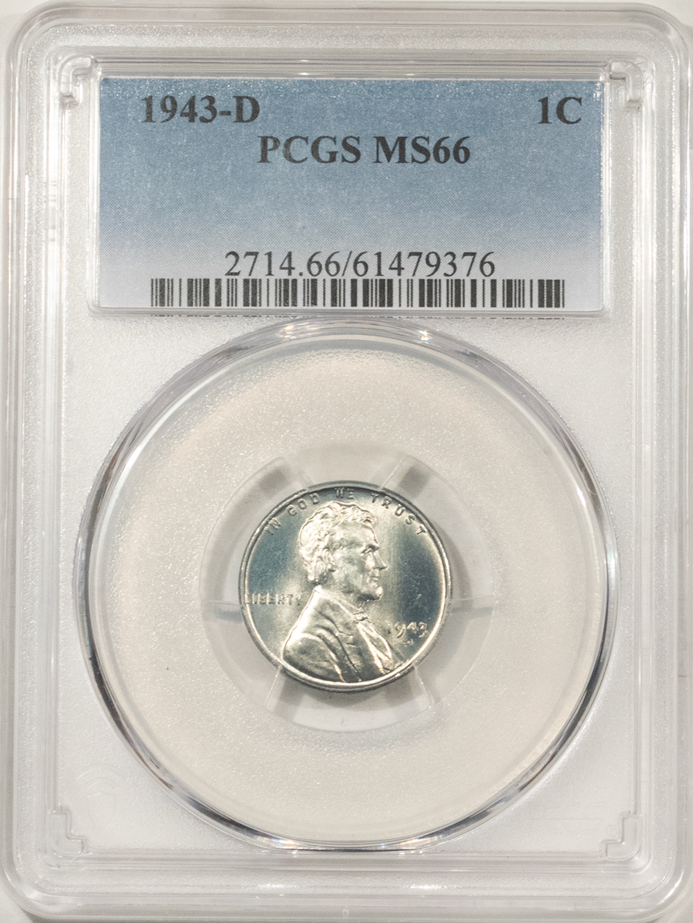 Lincoln Cents (Wheat) 1943-D LINCOLN STEEL CENT – PCGS MS-66 Lincoln Cents (Wheat) 1943-D LINCOLN STEEL CENT – PCGS MS-66