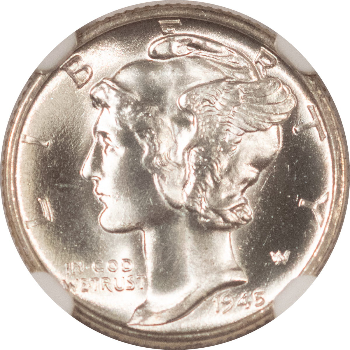 Dimes 1945 MERCURY DIME – NGC MS-66, BLAST WHITE, PARTIAL BAND! Dimes 1945 MERCURY DIME – NGC MS-66, BLAST WHITE, PARTIAL BAND!