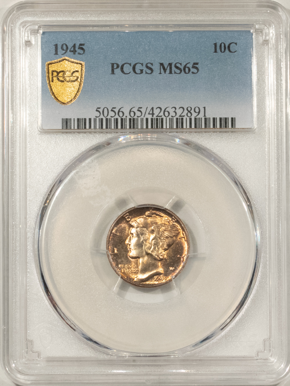 Dimes 1945 MERCURY DIME – PCGS MS-65, PRETTY! Dimes 1945 MERCURY DIME – PCGS MS-65, PRETTY!