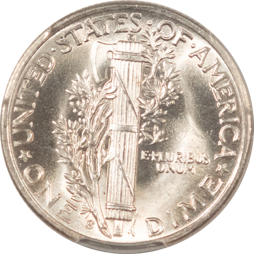 Dimes 1945-S MERCURY DIME – PCGS MS-66, BLAST WHITE! Dimes 1945-S MERCURY DIME – PCGS MS-66, BLAST WHITE!