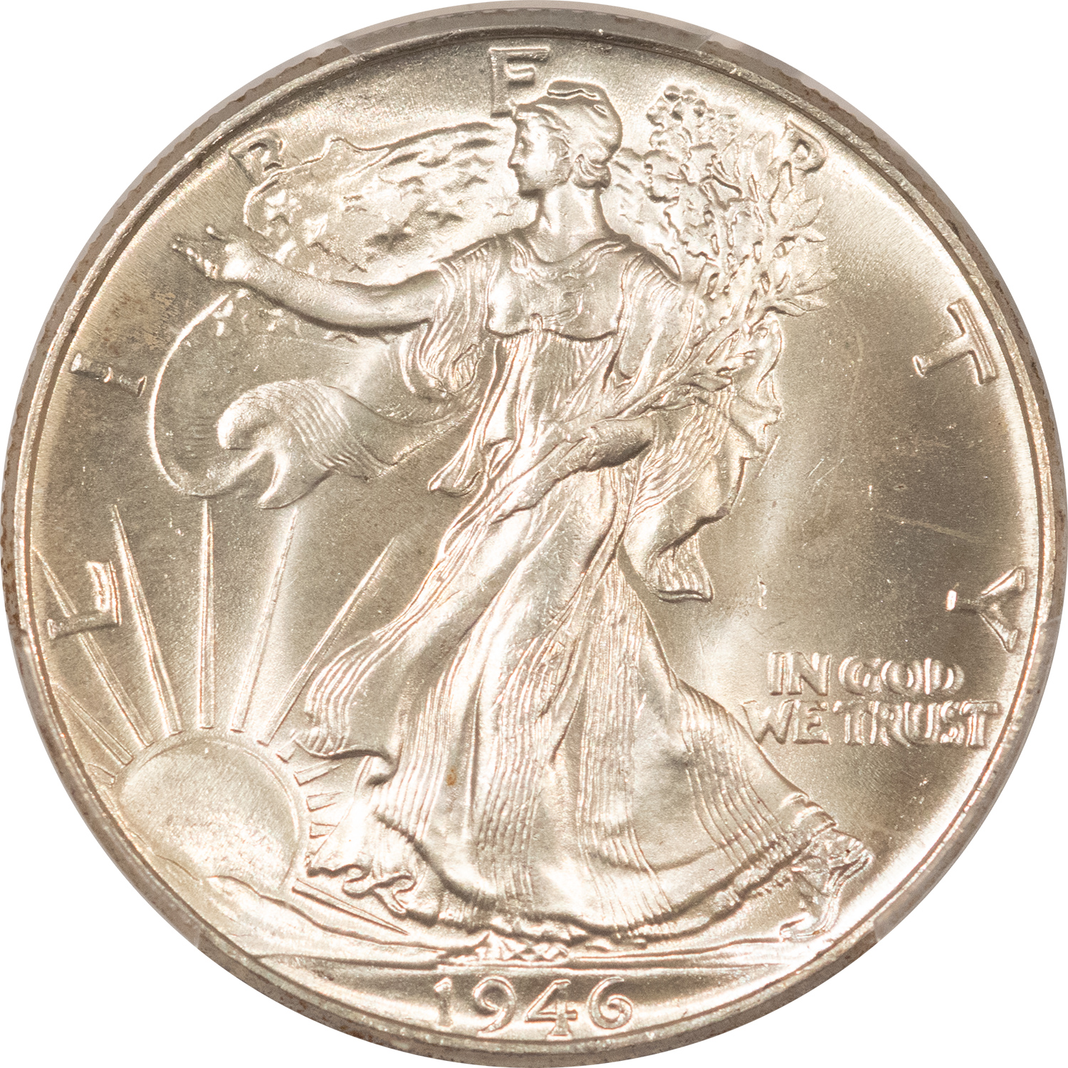 Half Dollars 1946 WALKING LIBERTY HALF DOLLAR – PCGS MS-66, FRESH WHITE GEM! Half Dollars 1946 WALKING LIBERTY HALF DOLLAR – PCGS MS-66, FRESH WHITE GEM!