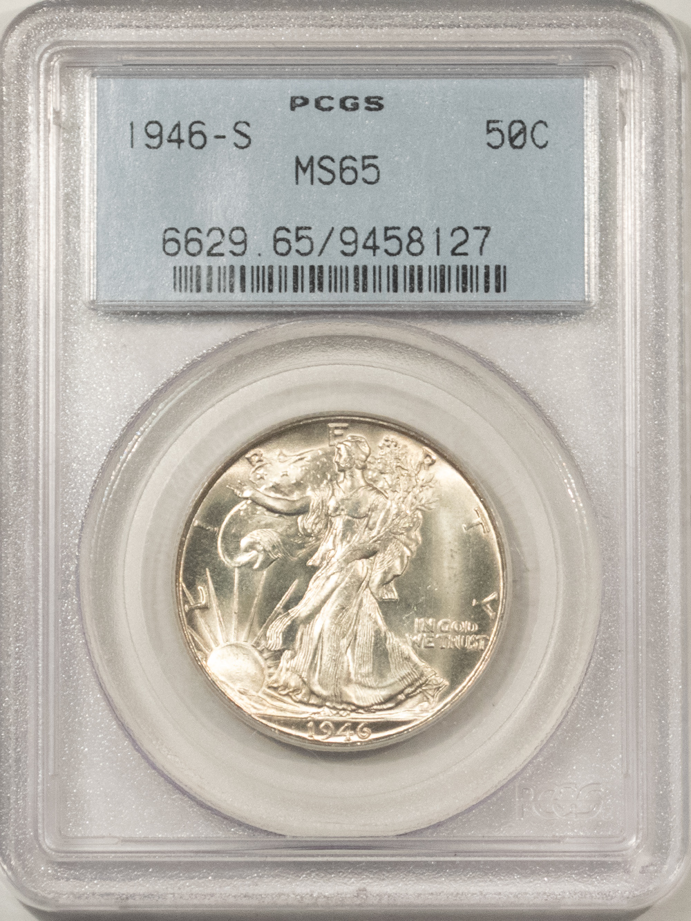 Half Dollars 1946-S WALKING LIBERTY HALF DOLLAR – PCGS MS-65, OGH, SUPERB PREMIUM QUALITY! Half Dollars 1946-S WALKING LIBERTY HALF DOLLAR – PCGS MS-65, OGH, SUPERB PREMIUM QUALITY!