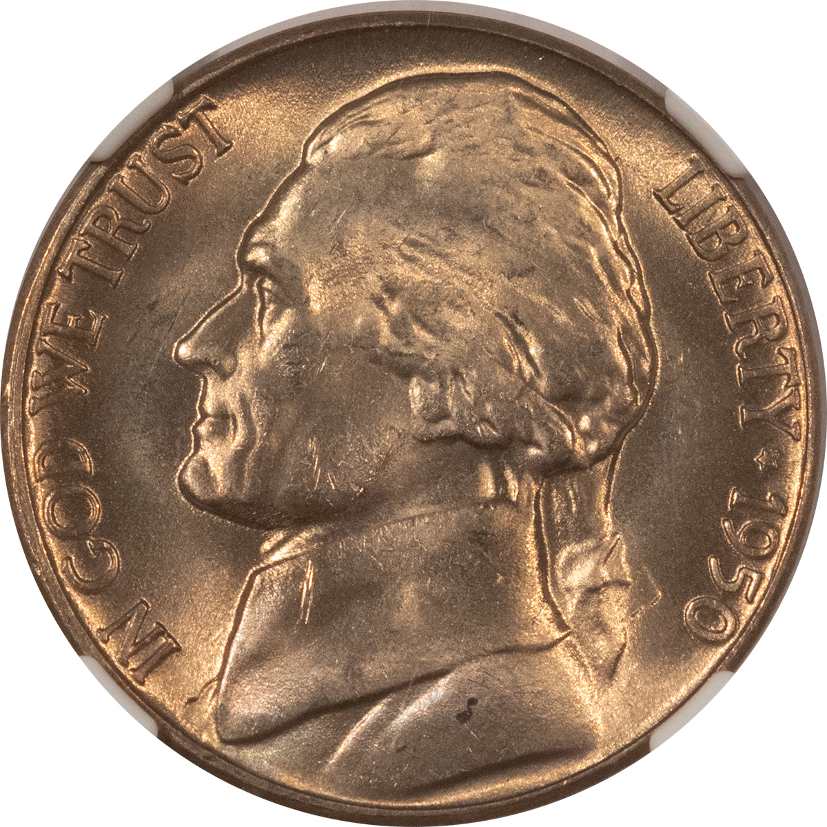 Jefferson Nickels 1950-D JEFFERSON NICKEL – NGC MS-66 Jefferson Nickels 1950-D JEFFERSON NICKEL – NGC MS-66