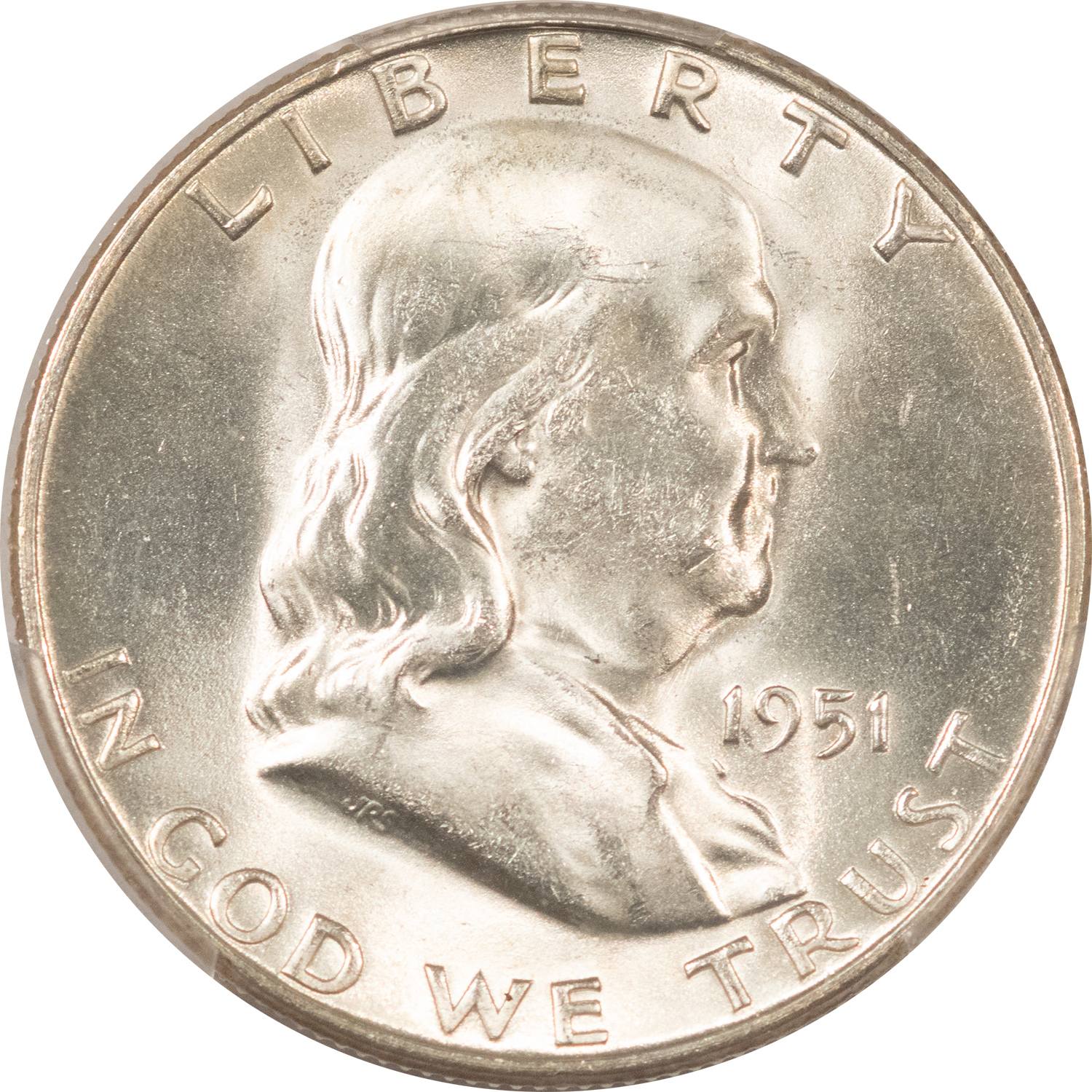 Franklin Halves 1951-S FRANKLIN HALF DOLLAR – PCGS MS-64 FBL, FRESH WHITE & PREMIUM QUALITY! Franklin Halves 1951-S FRANKLIN HALF DOLLAR – PCGS MS-64 FBL, FRESH WHITE & PREMIUM QUALITY!