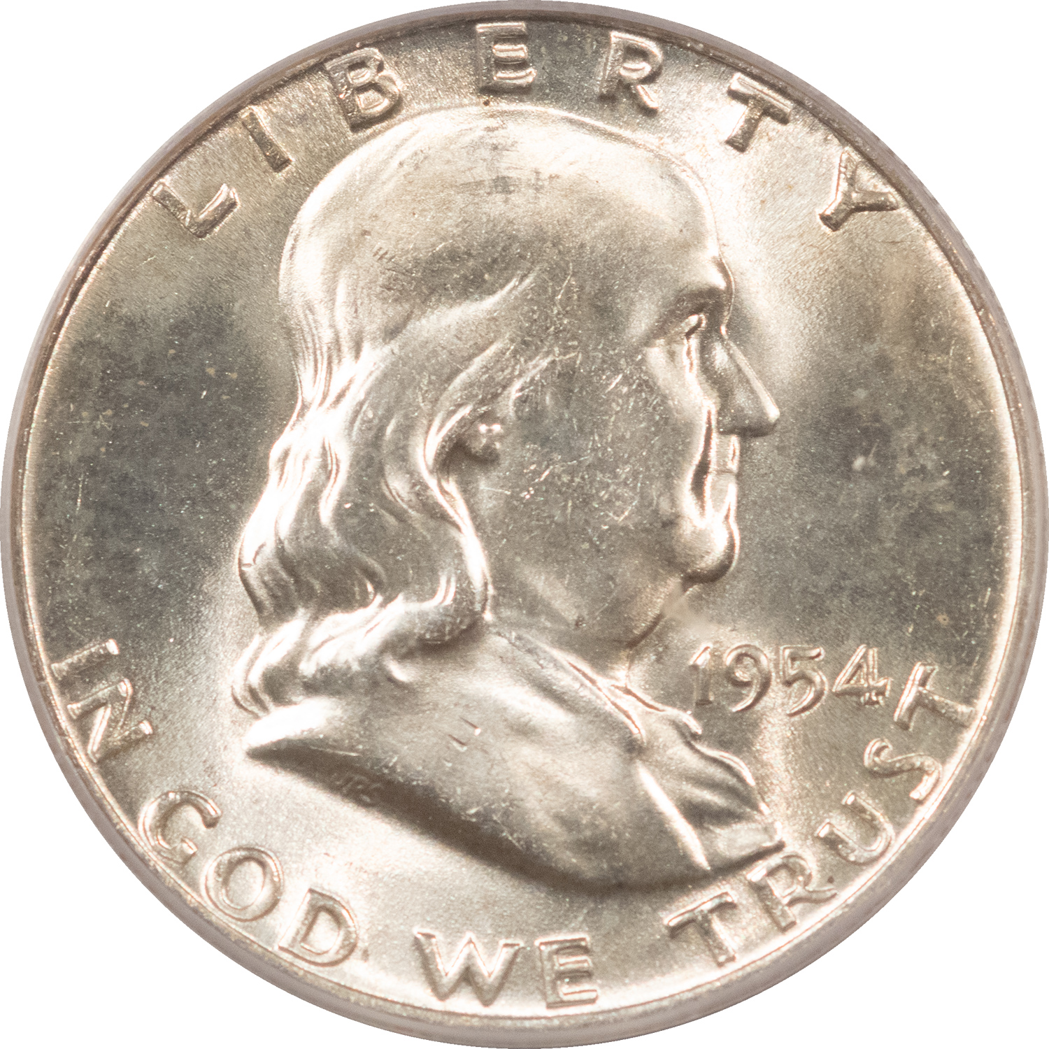 Franklin Halves 1954 FRANKLIN HALF DOLLAR – PCGS MS-65, LUSTROUS & PREMIUM QUALITY! Franklin Halves 1954 FRANKLIN HALF DOLLAR – PCGS MS-65, LUSTROUS & PREMIUM QUALITY!
