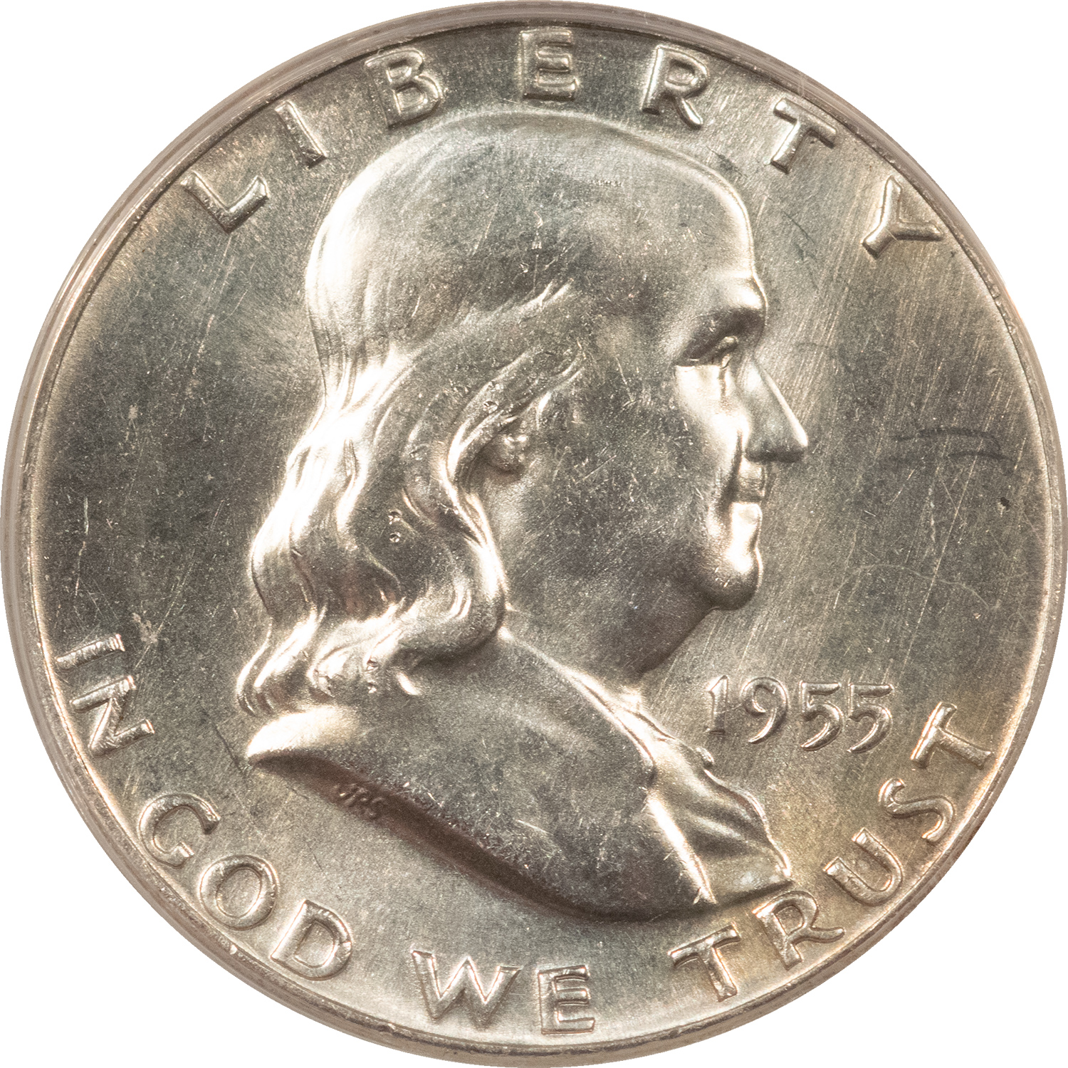 Franklin Halves 1955 FRANKLIN HALF DOLLAR – ANACS MS-62 Franklin Halves 1955 FRANKLIN HALF DOLLAR – ANACS MS-62