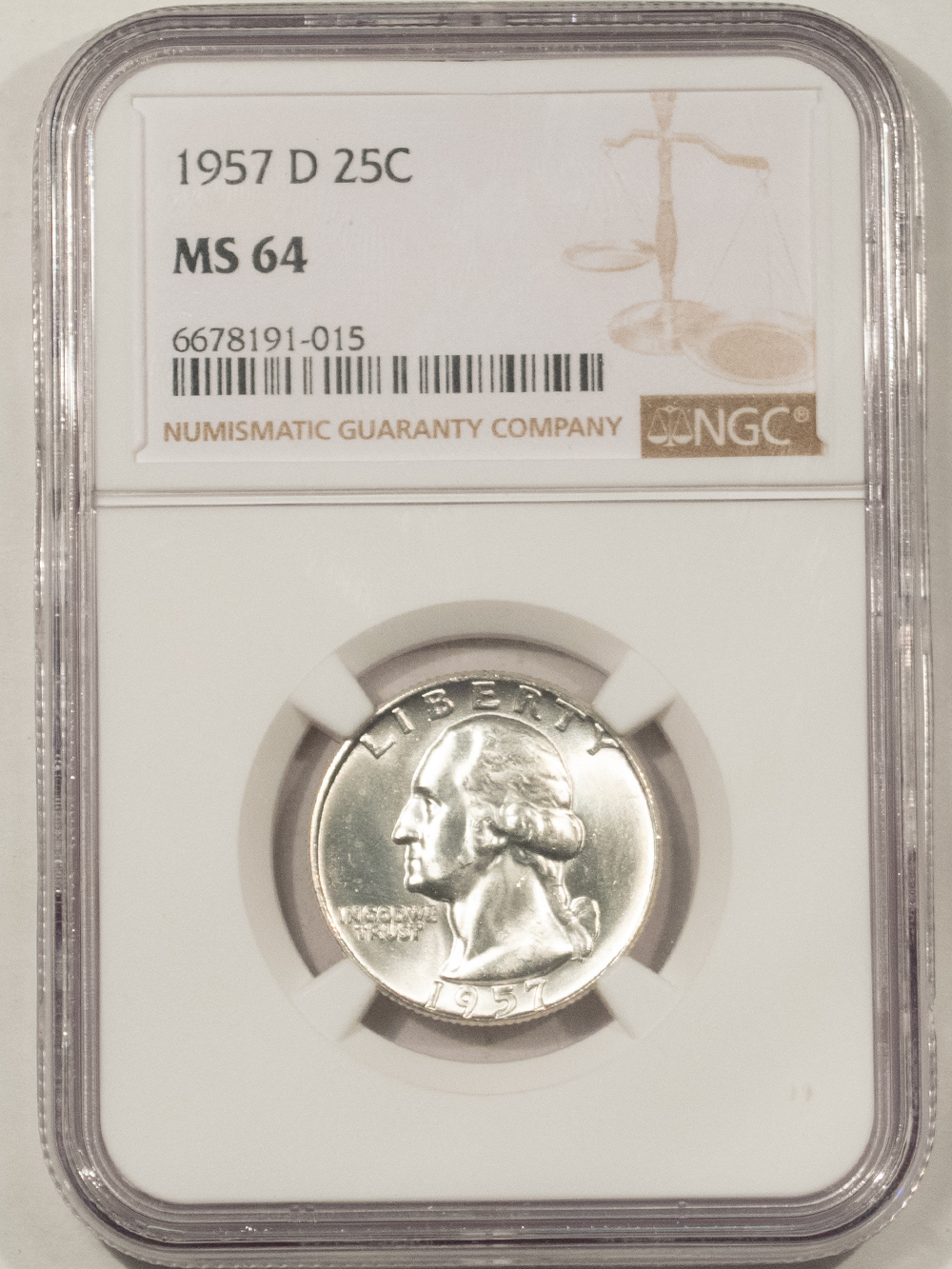 New Certified Coins 1957-D WASHINGTON QUARTER – NGC MS-64 New Certified Coins 1957-D WASHINGTON QUARTER – NGC MS-64
