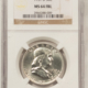 Franklin Halves 1958 FRANKLIN HALF DOLLAR – ANACS MS-63, WHITE! Franklin Halves 1958 FRANKLIN HALF DOLLAR – ANACS MS-63, WHITE!