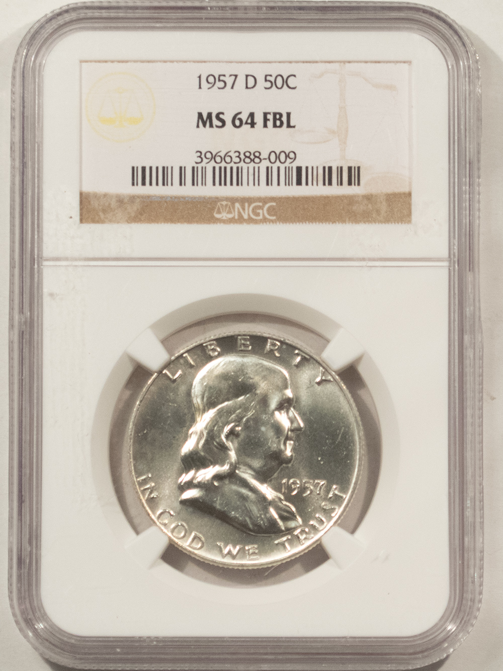 Franklin Halves 1957-D FRANKLIN HALF DOLLAR – NGC MS-64 FBL, BLAST WHITE & PREMIUM QUALITY! Franklin Halves 1957-D FRANKLIN HALF DOLLAR – NGC MS-64 FBL, BLAST WHITE & PREMIUM QUALITY!