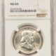 Franklin Halves 1959 FRANKLIN HALF DOLLAR – PCGS MS-65 FBL, REALLY PRETTY & PREMIUM QUALITY!