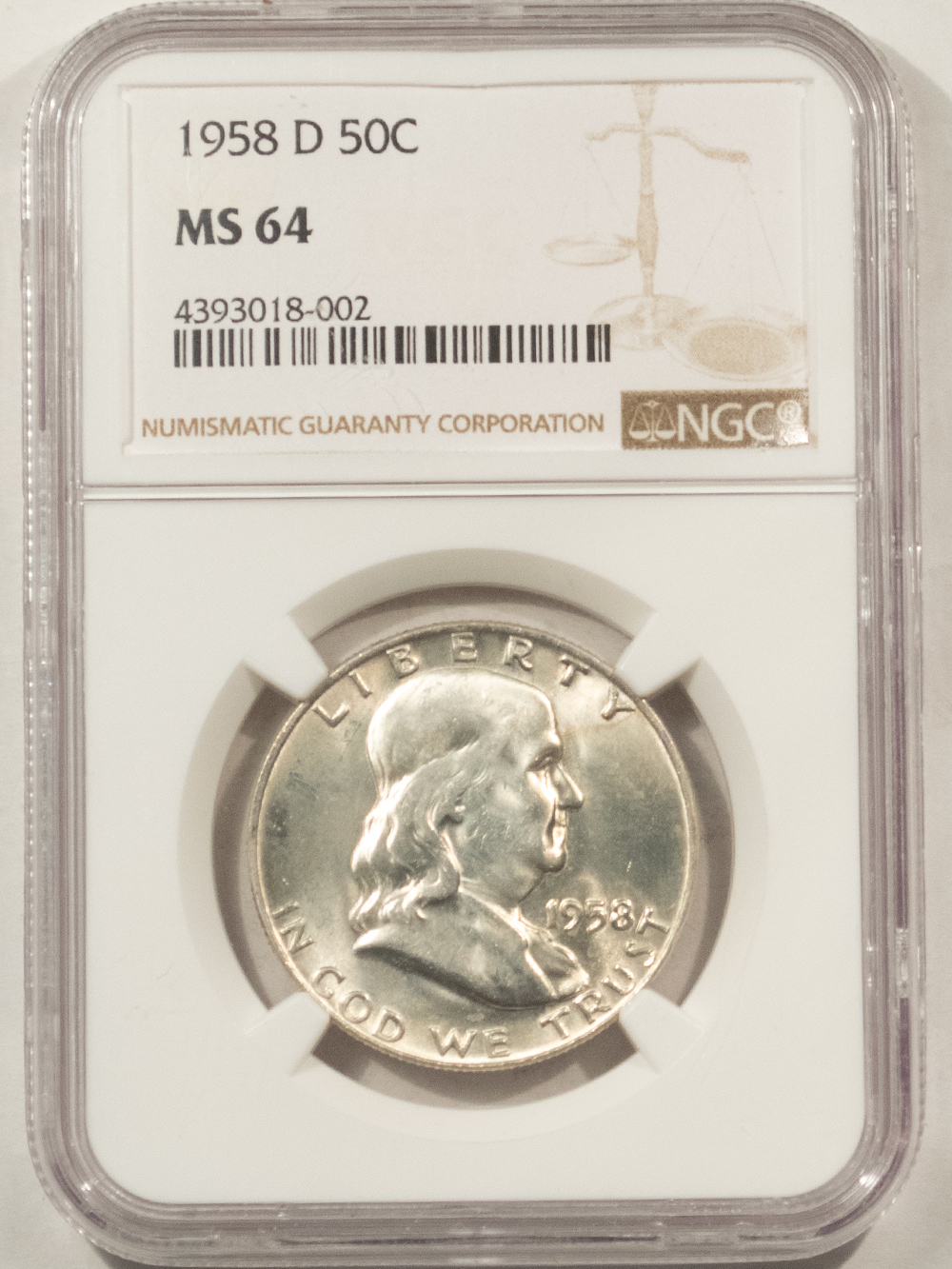 Franklin Halves 1958-D FRANKLIN HALF DOLLAR – NGC MS-64 Franklin Halves 1958-D FRANKLIN HALF DOLLAR – NGC MS-64