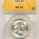 Franklin Halves 1959-D FRANKLIN HALF DOLLAR – NGC MS-65 W FBL, FLASHY WHITE GEM! Franklin Halves 1959-D FRANKLIN HALF DOLLAR – NGC MS-65 W FBL, FLASHY WHITE GEM!