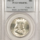 Franklin Halves 1961 FRANKLIN HALF DOLLAR – NGC MS-65 W, WHITE GEM! W ON HOLDER