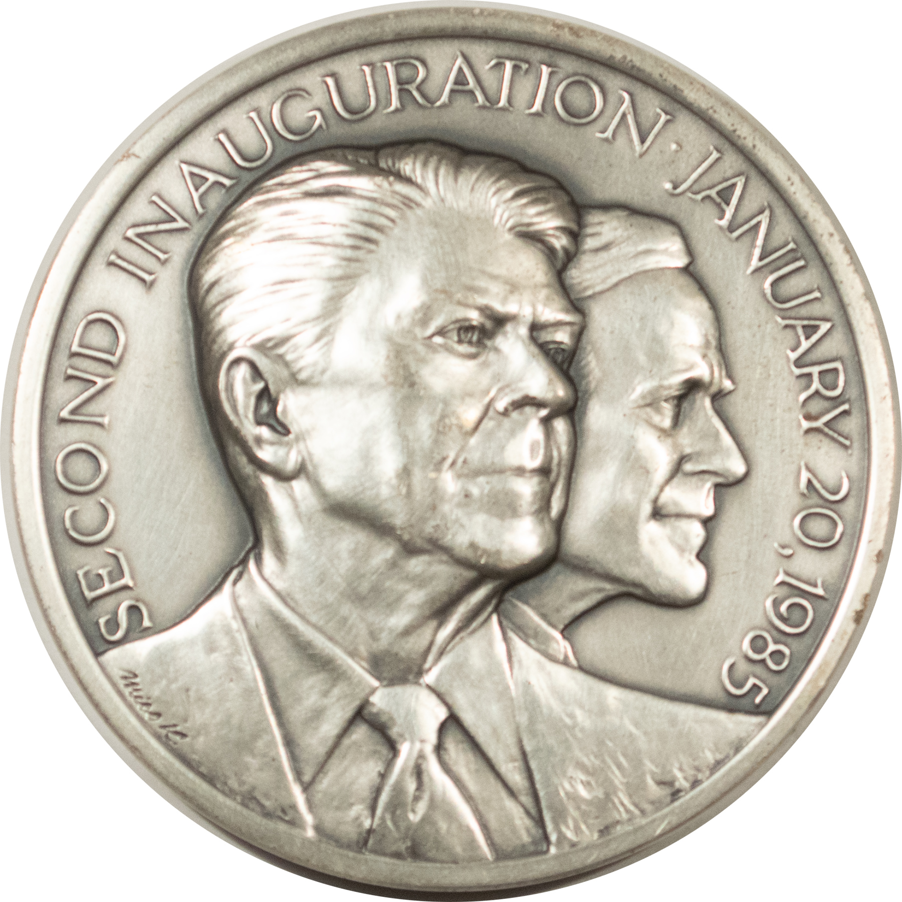 1984-85 RONALD REAGAN 2ND INAUGURAL .999 SILVER MEDAL, 4.68 NET OZ