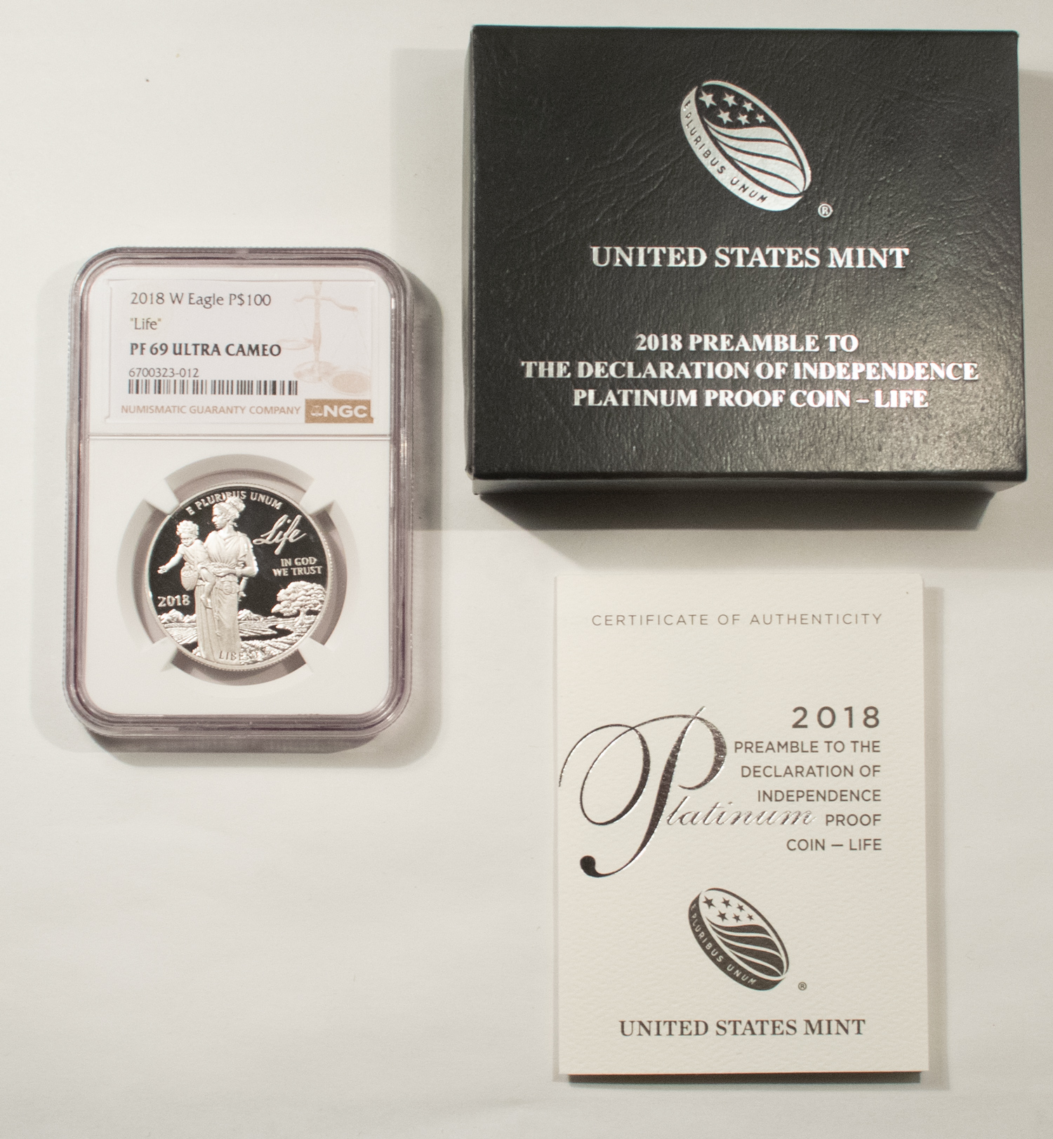 American Platinum Eagles 2018-W PROOF $100 PLATINUM EAGLE “LIFE” 1 OZ .9995 – NGC PF-69 UCAM W/ BOX & COA American Platinum Eagles 2018-W PROOF $100 PLATINUM EAGLE “LIFE” 1 OZ .9995 – NGC PF-69 UCAM W/ BOX & COA