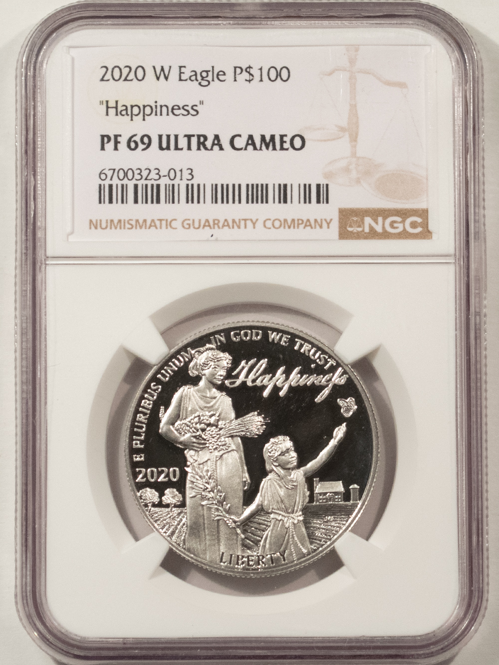 American Platinum Eagles 2020-W PROOF $100 PLATINUM EAGLE “HAPPINESS” 1 OZ .9995 – NGC PF-69 UCAM BOX/COA American Platinum Eagles 2020-W PROOF $100 PLATINUM EAGLE “HAPPINESS” 1 OZ .9995 – NGC PF-69 UCAM BOX/COA