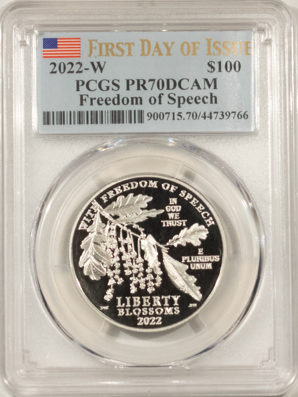 American Platinum Eagles 2022-W PROOF $100 PLATINUM EAGLE FREEDOM OF SPEECH 1 OZ .9995 PCGS PR70 DCAM FDI American Platinum Eagles 2022-W PROOF $100 PLATINUM EAGLE FREEDOM OF SPEECH 1 OZ .9995 PCGS PR70 DCAM FDI